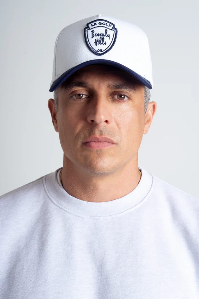 Shield Hat | White & Navy Patch - Image 2